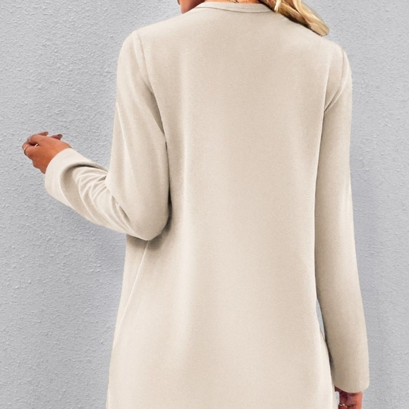 Apricot Casual Womens Solid Open Front Coat - Picture 2 of 5